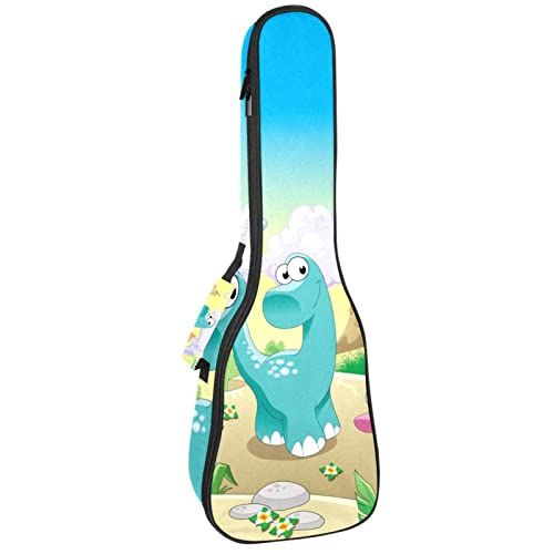 Mersov Concert Ukelele Rugzak, Heavy Duty Ukulele Case Bag met Opslag, Sopraan Concert Tenor Ukelele 10MM Gewatteerde BagBeautiful Dinosaurussen Ontwerp