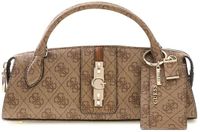 GUESS Yvonne Logo Mini Satchel Handtas Schoudertas Latte Logo Beige