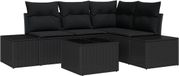 vidaXL Banc de jardin avec rangement Noir Poly rotin