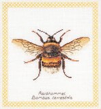 Thea Gouverneur - Borduurpakket met telpatroon - 3018 - Hommel - Linnen - 20 cm x 21 cm - DIY Kit