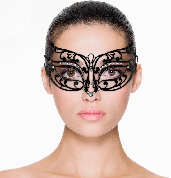 Easytoys Opengewerkt Zwart Masker van Metaal