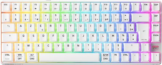 CHERRY XTRFY K33 Compact Wireless Gaming Keyboard AZERTY French White