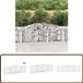 vidaXL Gabions - 2 pièces - Courbé - 400x30x100/120 cm - Métal - Argent