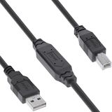 InLine USB 2.0 actieve kabel met signaalversterking, USB-A naar USB-B, printerkabelverlenging, 12,5 m, 34517A