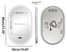 Miroir de salle de bain LED, ovale - Miroir mural pour maquillage - Bluetooth - Affichage numérique - Éclairage avant et arrière - Anti-buée - 800 x 500 mm
