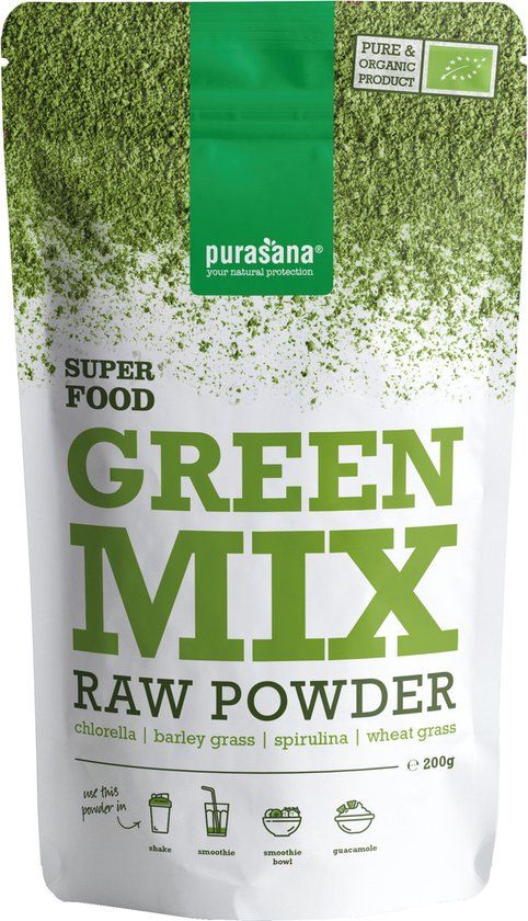 Purasana Green Mix Poeder Bio - 200 gr