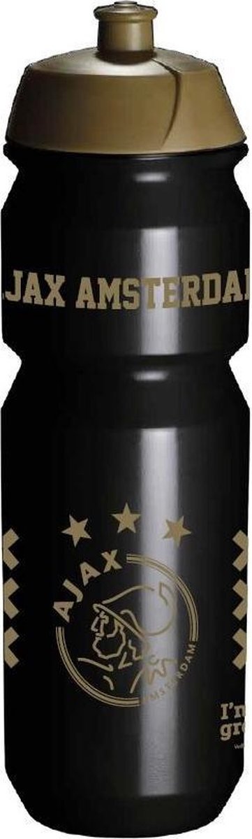 AFC Ajax AJAX Bidon Zwart Goud 750 ml - Ajax Drinkfles - Ajax Waterfles- Ajax Voetbal - Ajax Amsterdam -