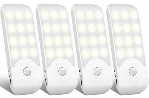 TEAMPD LED Lamp met bewegingsmelder, 3 modi Nachtlampje, USB C oplaadbaar met magnetische sticker, Koud licht Garderobe licht voor garderobes, slaapkamers, Trappen, Kabinet, Keukens, Gang