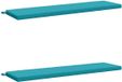 vidaXL Coussin de banc SOEST 2 pièces 100% Polyester Turquoise 140 x 40 x 5 cm