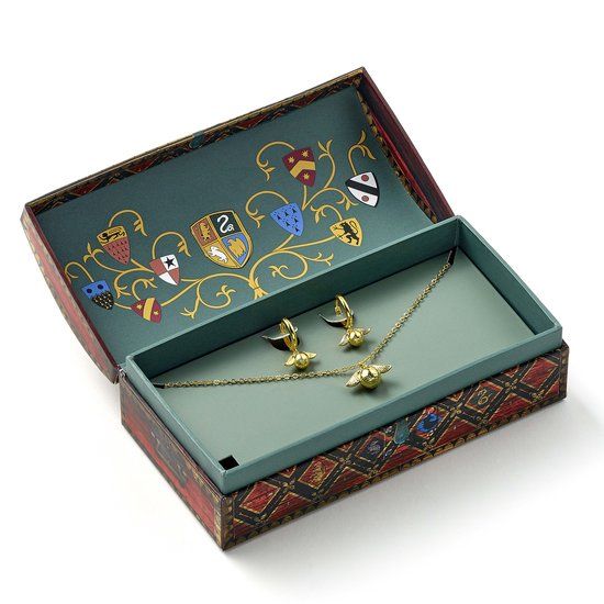Harry Potter The Carat Shop Harry Potter Zwerkbal Collector Geschenkdoos met Golden Snitch Halsketting en Oorbellen
