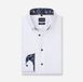 OLYMP Luxor modern fit wit button down overhemd lange mouw katoen printopdruk heren EU44