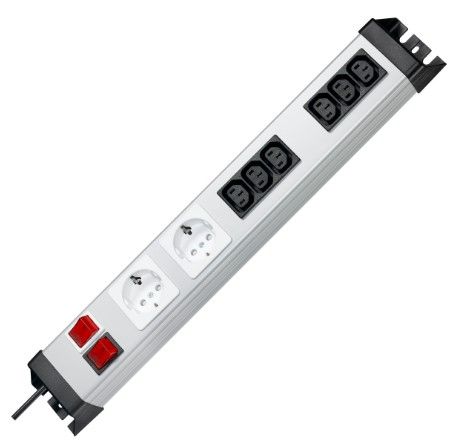 Kopp 227520013 Stekkerdoos - 1.4m Kabel - Zwart/Wit/Grijs/Rood