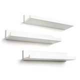 Americanflat 36 cm zwevende planken in wit - set van 3 houten planken voor muur