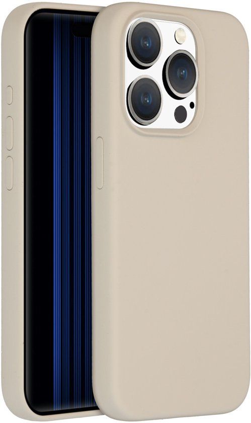 Accezz Liquid Silicone Backcover voor de Apple iPhone 15 Pro - Stone