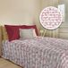 PENSIERI DELICATI Sprei 170 x 280 cm, eenpersoonsbed, 100% piqué-katoen, marine met rode strepen, 100% Made in Italy