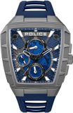 Police Tough Gear Horloge Mannen Blauw Staal Siliconen 46mm