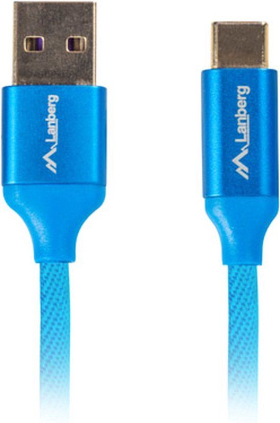 Lanberg USB A to USB C Cable - 1.8m - Blue