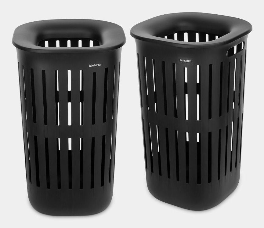 Brabantia Collect-It Wasmand - set van 2 - met Deksel - 55 l - Black