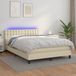 Maison Exclusive - Lit boxspring avec matelas et éclairage LED, couleur crème, 140 x 190 cm, simili cuir