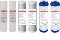 Italia® Set van 6 waterfilters, 3 standen voor omgekeerde osmose, waterreiniger, standaard tot 25,4 cm (10 inch)