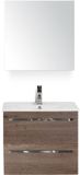 BES LED Seville Badmeubelset 60 cm - Tabacco - Keramische Wastafel Wit Enjoy met Spiegelkast