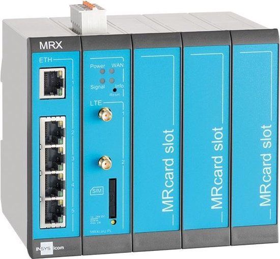Insys Microelectronics MRX5 LTE bedrade router Fast Ethernet Blauw, Grijs