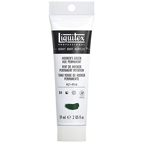 Liquitex 1045224 Professional Heavy Body acrylverf in kunstenaarskwaliteit met uitstekende lichtechtheid en boterachtige consistentie, - 59ml Tube, Hooker’s Green Hue Permanent