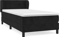 vidaXL Boxspringbed met matras, fluweel, zwart, 90x200 cm