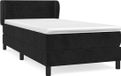 vidaXL Boxspringbed met matras, fluweel, zwart, 90x200 cm