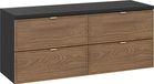 DMK Deutsches Milchkontor Badkamermeubel 120 cm, zwart, bovenkant met 4 lades, eikenhout, zwart, mat