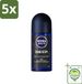 Nivea 5 x NIVEA MEN Deep Deodorant Roll-on met actieve kool - 50 ml