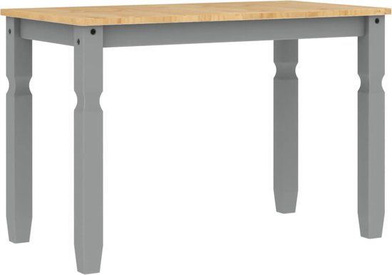 VidaXL Eettafel Corona 112x60x75 cm massief grenenhout grijs