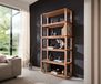 DELIFE Sakura Bibliothèque Sakura 100x200 cm Acacia Naturel 5 compartiments