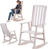 KADAX Houten schommelstoel Crenay wit