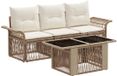 vidaXL Ensemble de bancs de jardin, 4 pièces, beige et crème