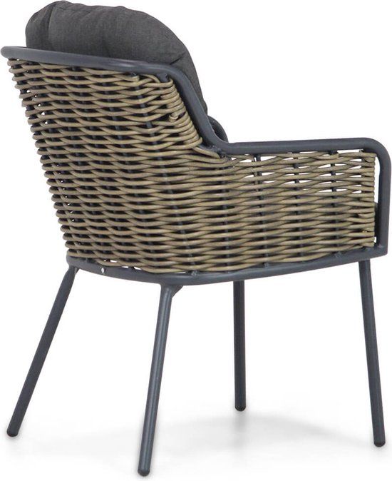 Santika Furniture Fasano/Gianna 180 cm dining tuinset 5-delig Grijs-antraciet