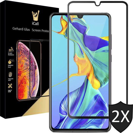 iCall - Huawei P30 Screenprotector - Tempered Glass - 2 Stuks