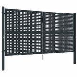 vidaXL Tuinpoort Antraciet Staal 300x150 cm