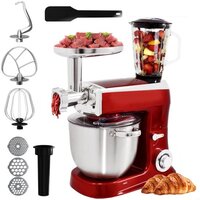 Royalty Line PKM2100BG Keukenmachine - Keukenrobot - 2100W - Foodprocessor met Blender en Vleesmolen - Mengkom 7.5 Liter - Rood