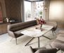 Taya-Flex Banc de salle à manger 285x190 cm tissu structuré doux taupe pied croisé angulaire acier inoxydable ressort ensaché à droite