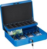 Relaxdays Geldkistje met slot - 8,5 x 30,5 x 24,5 cm - Zilver