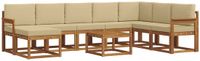 vidaXL Acacia Hout Hoek Loungeset Natuurlijk en Beige