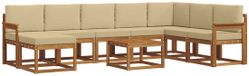 vidaXL Acacia Hout Hoek Loungeset Naturel et Beige
