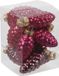Othmar Decorations Bv 12x Dennenappel kersthangers/kerstballen rood/donkerrood van glas - 6 cm - mat/glans - Kerstboomversiering