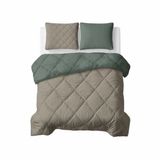 Decoware B.V. Dekbed zonder overtrek 200x200 cm - Groen/Taupe - Met Kussenslopen - Hoesloos Dekbed - Wasbaar