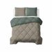 Decoware B.V. Dekbed zonder overtrek 200x200 cm - Groen/Taupe - Met Kussenslopen - Hoesloos Dekbed - Wasbaar