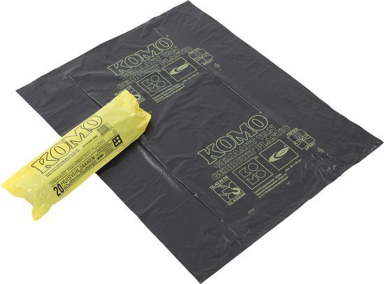 KOMO Vuilniszakken 60 liter grijs 60x80cm - Doos 20 rollen à 20 stuks