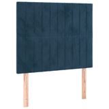 VidaXL Hoofdeind & Voeteind Donkerblauw Polyester/Hout 1000 mm x 50 mm x 1180-1280 mm