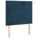 VidaXL Hoofdeind & Voeteind Donkerblauw Polyester/Hout 1000 mm x 50 mm x 1180-1280 mm