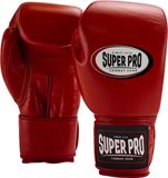 Super Pro Combat Gear Thai-Pro Lederen (Thai)bokshandschoenen Rood 16oz